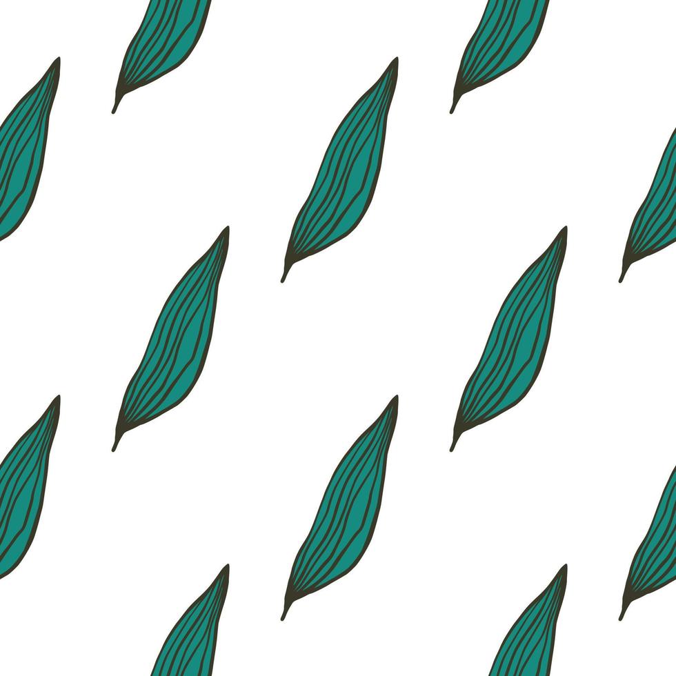 Geometric organic line leaves pattern isolated on white background. vector