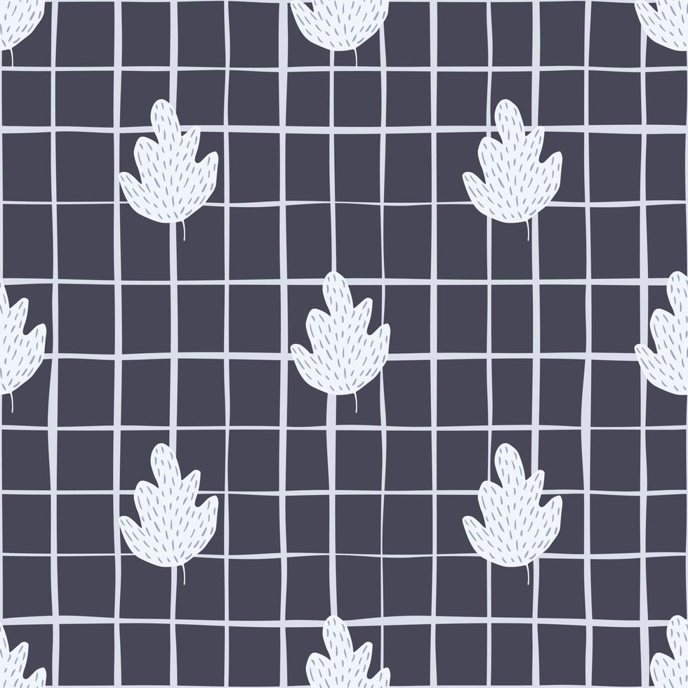 Geometric retro oak seamless pattern. Vintage foliage backdrop. vector
