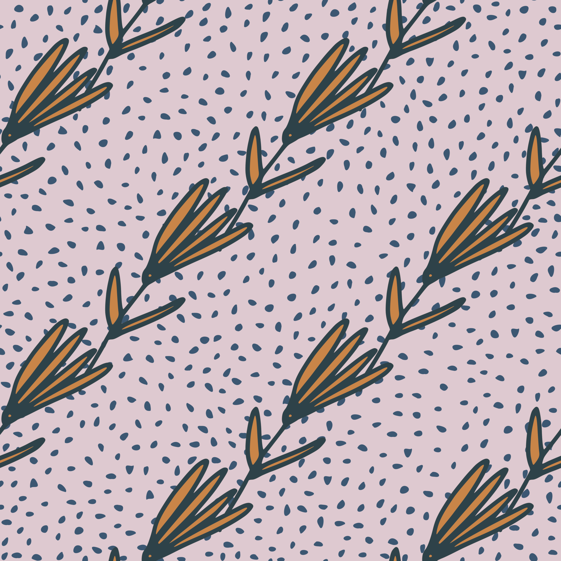 Geometric Little Forest Flowers Seamless Pattern On Dots Background Floral Wallpaper Vector Art At Vecteezy