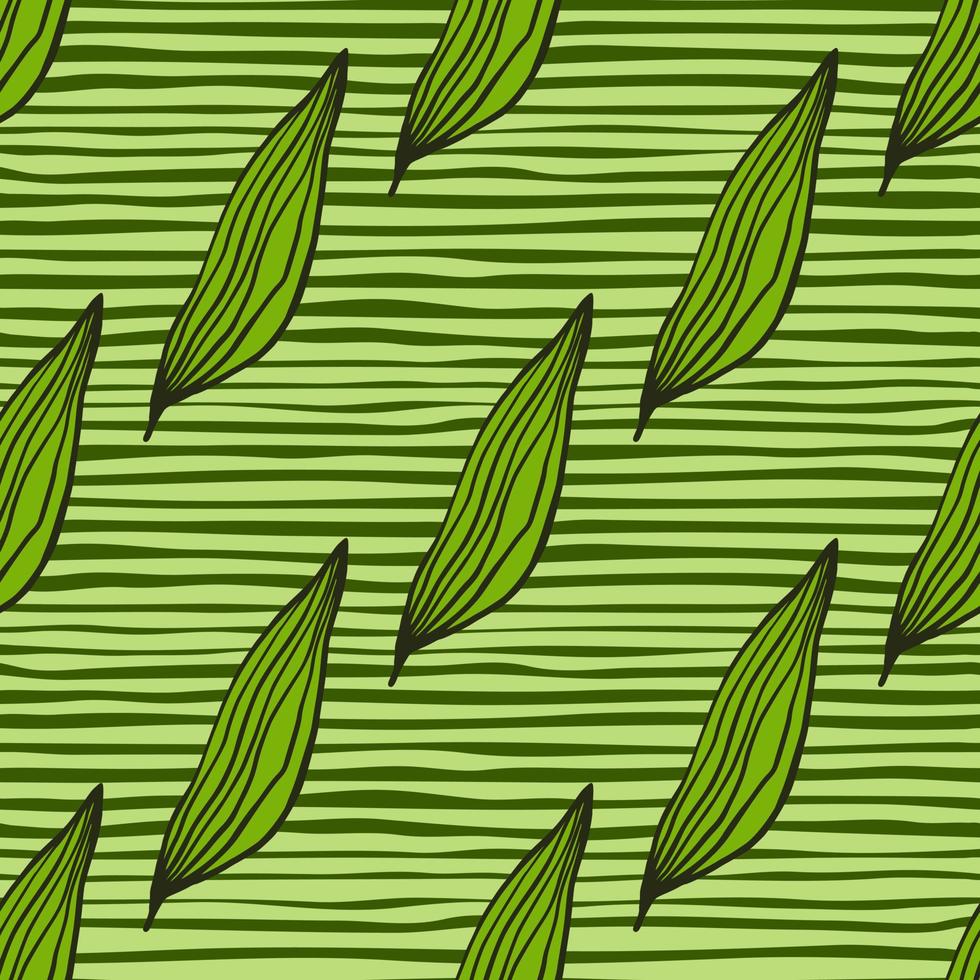 Geometric organic line leaves pattern. vector