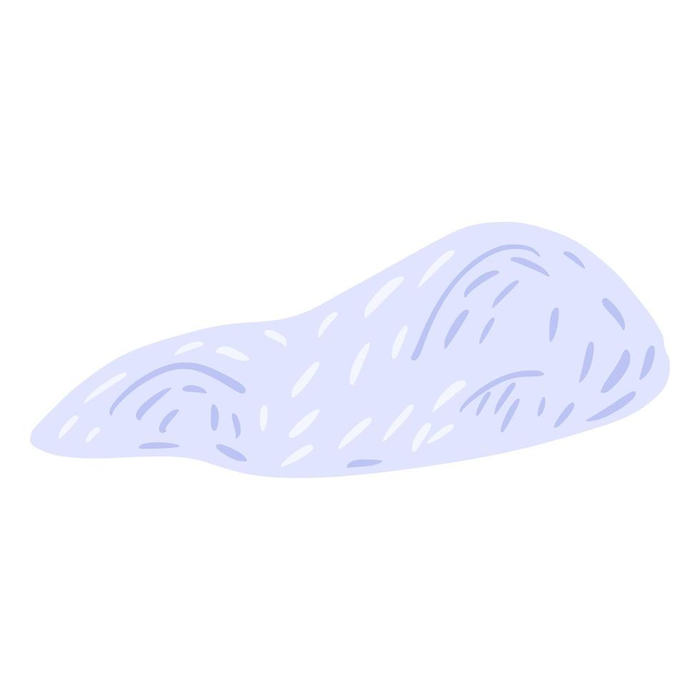 Ventisquero aislado sobre fondo blanco. elemento de decoración de invierno color azul. diseño nevado de dibujos animados en estilo dibujado a mano. vector