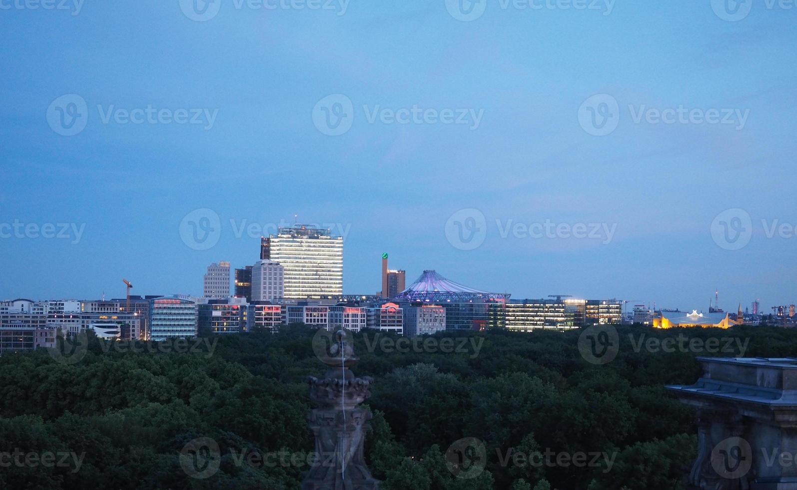 Aerial view of Berlin at night photo