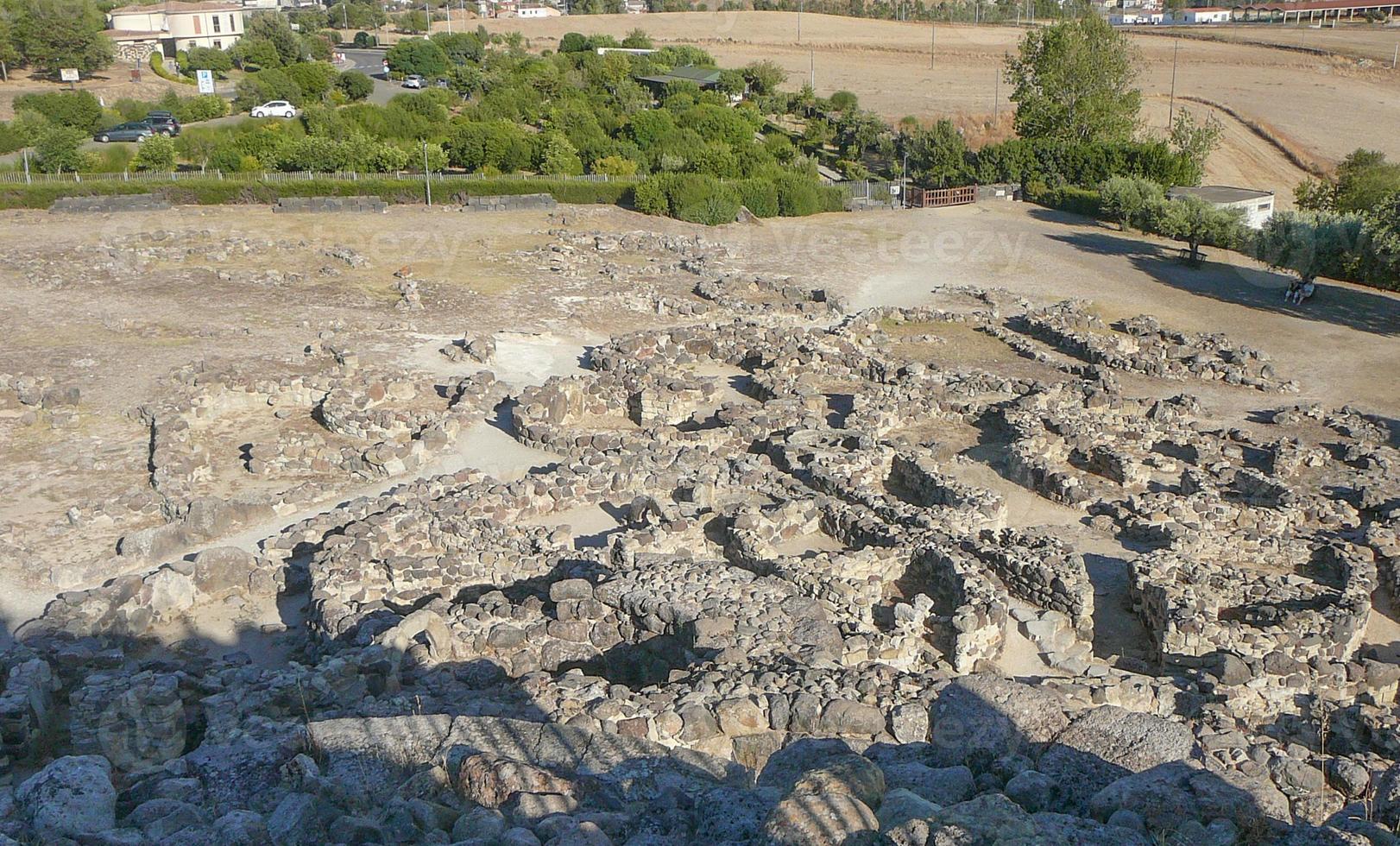 Ruins of ancient Sunuxi Nuraghe megalithic building in Sardinia, photo