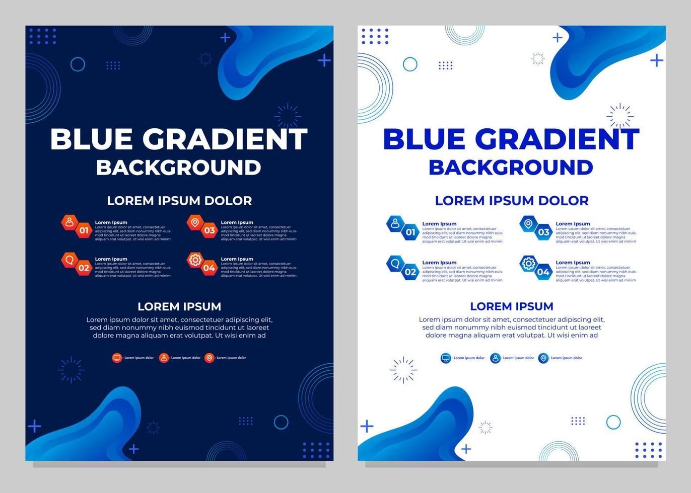 blue gradient business flyer template collection vector