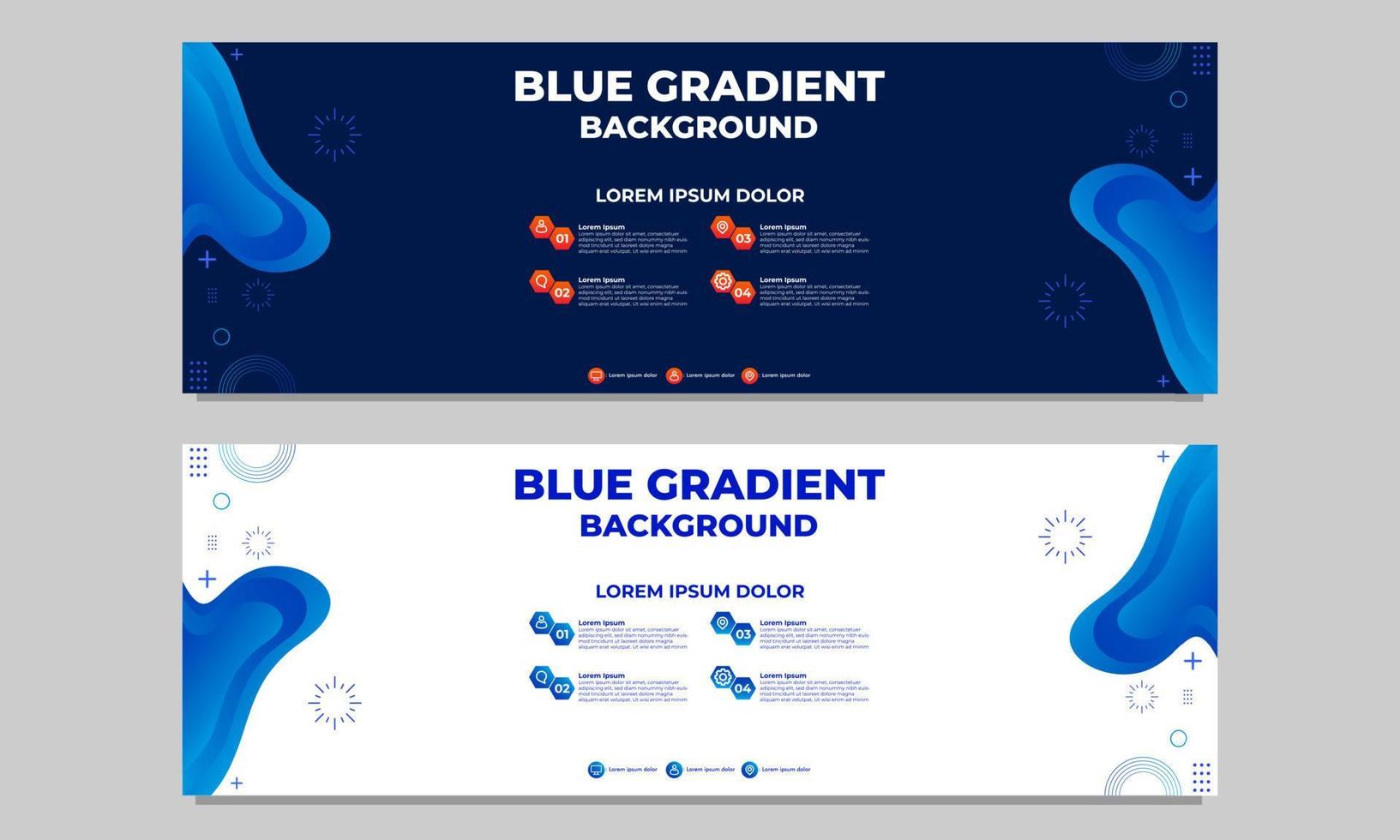 abstract blue gradient horizontal banner template vector