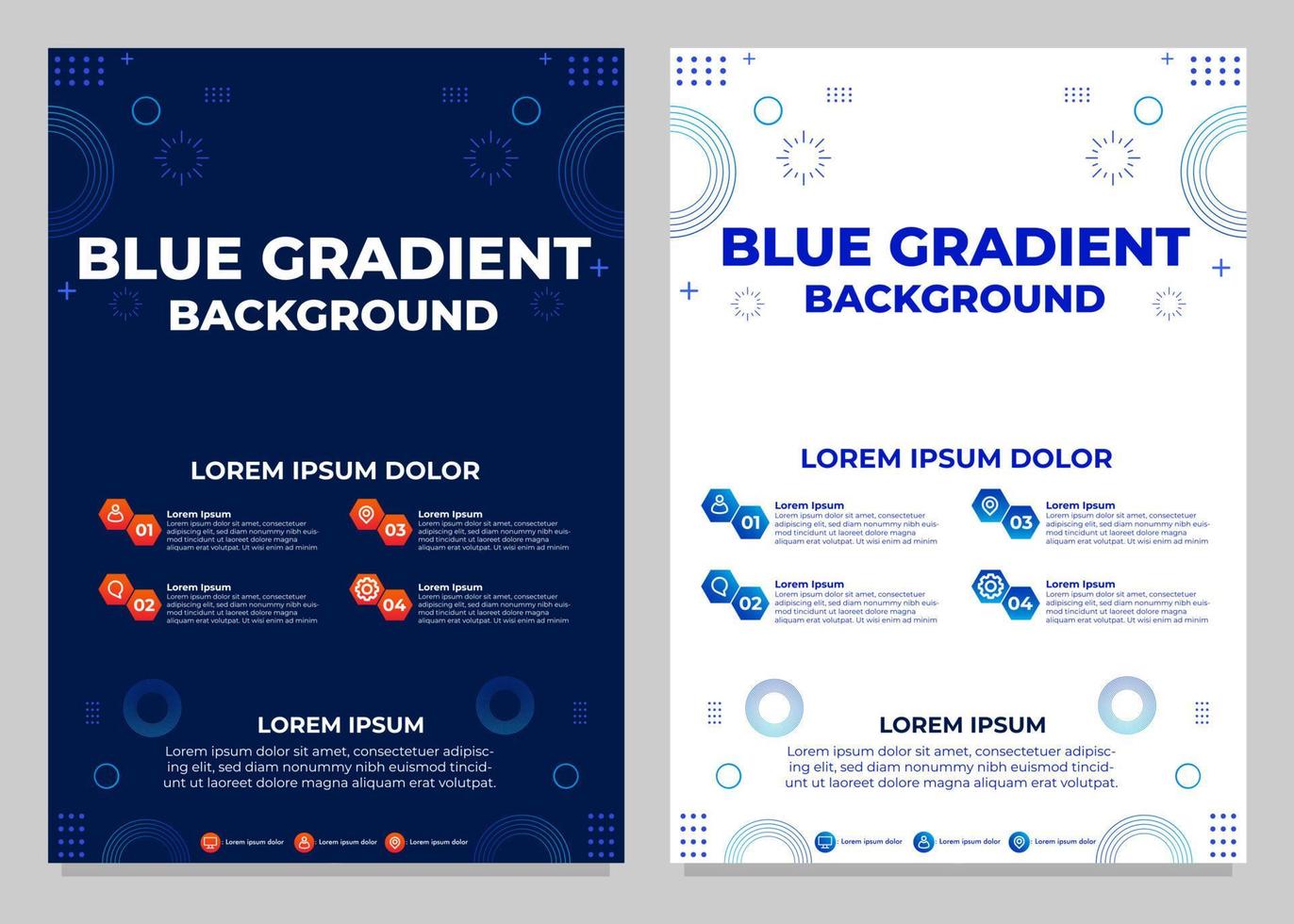 blue gradient business flyer template collection vector
