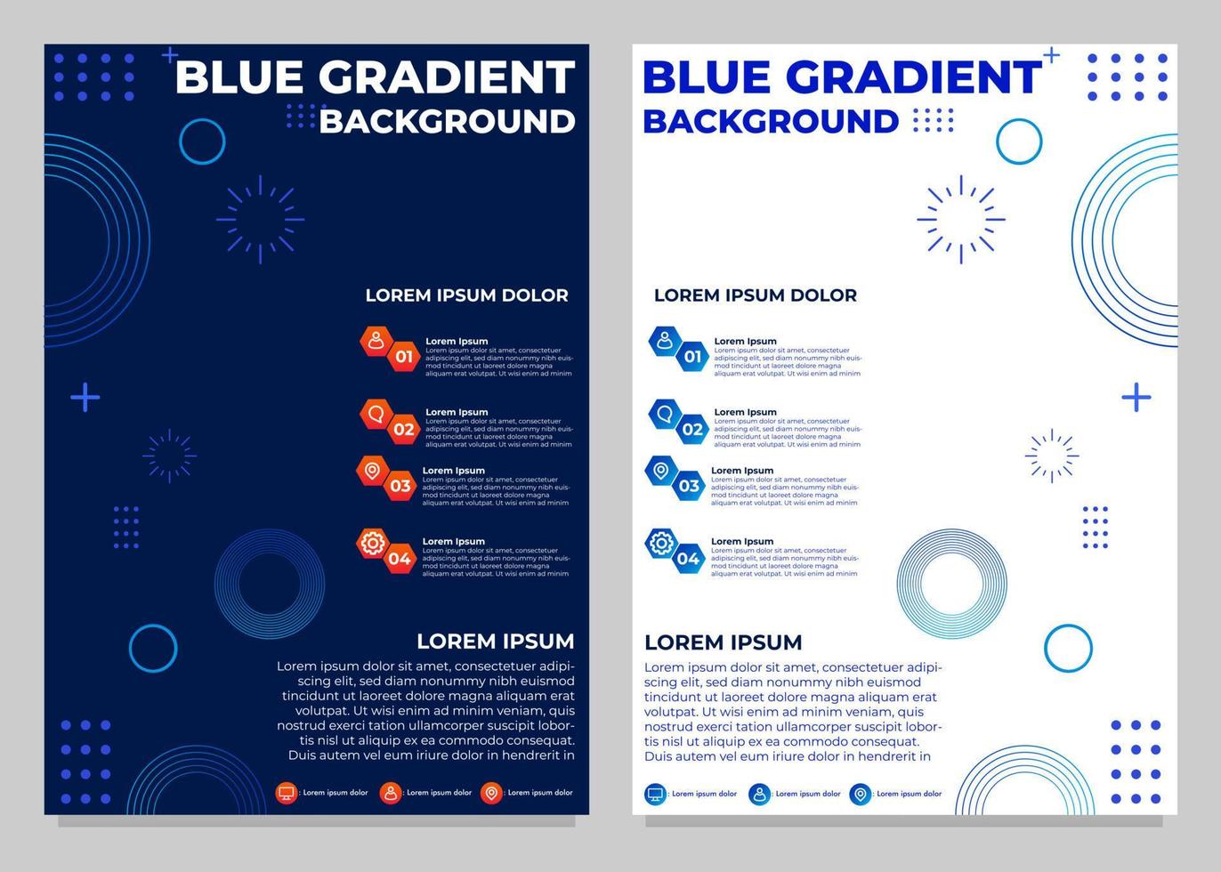 blue gradient business flyer template collection vector