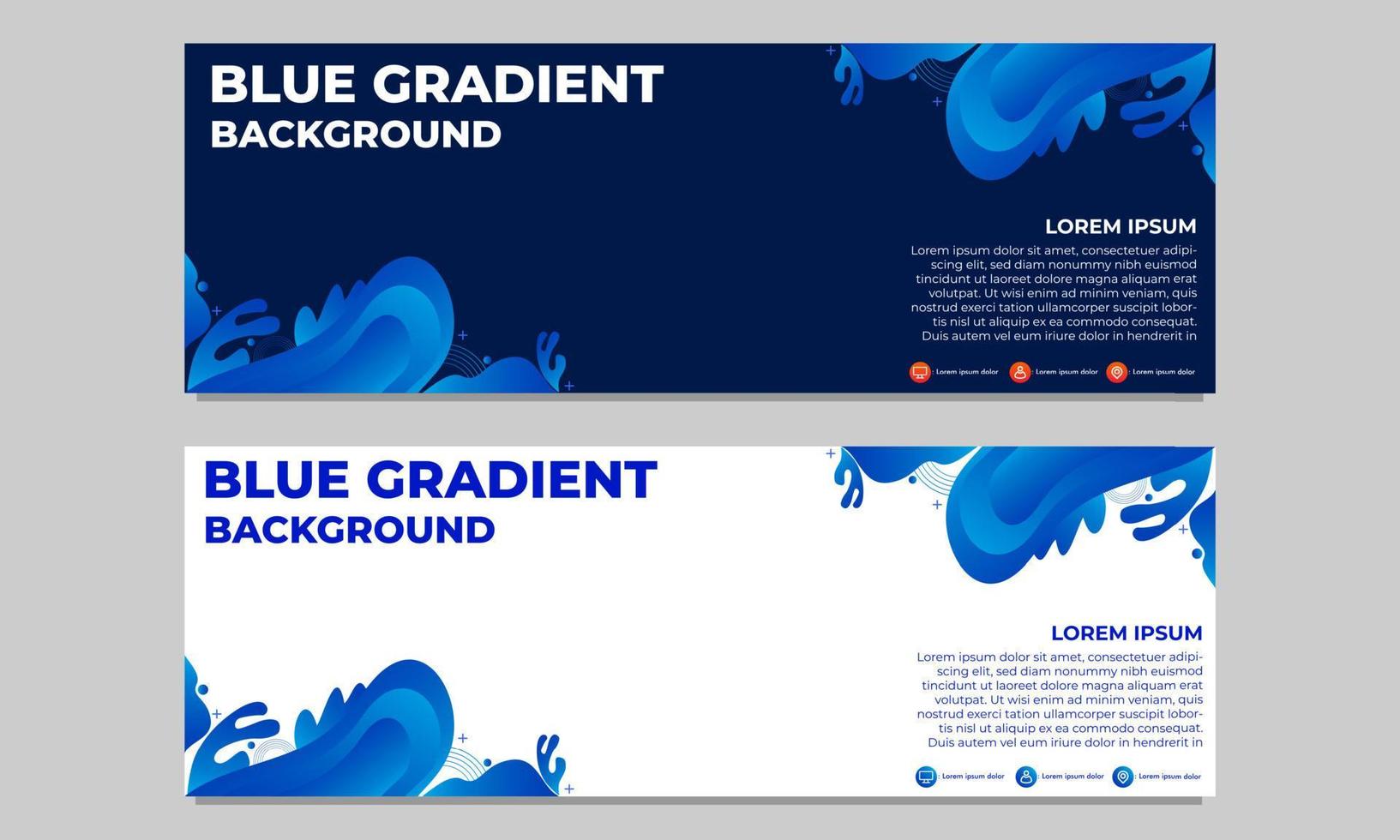 abstract blue gradient horizontal banner template vector