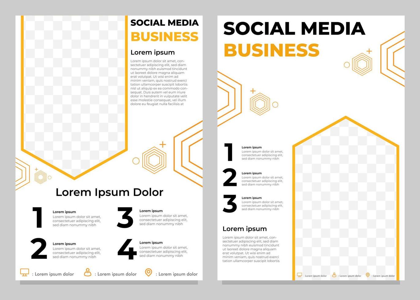 yellow business flyer template collection vector