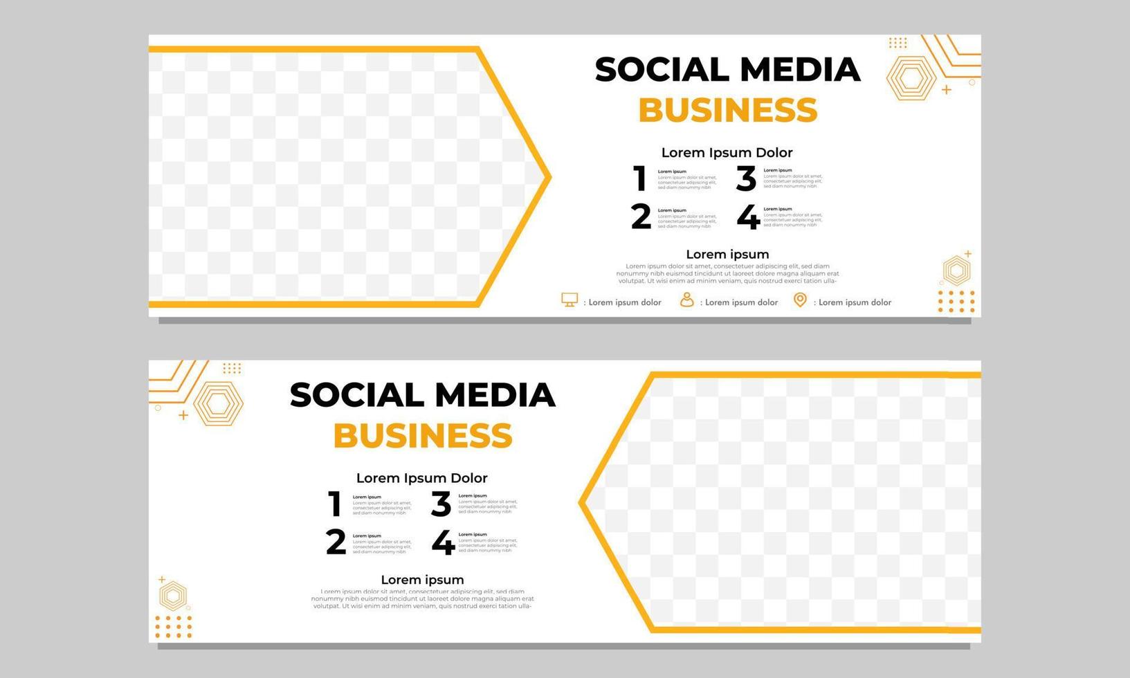 yellow business social media horizontal banner template vector