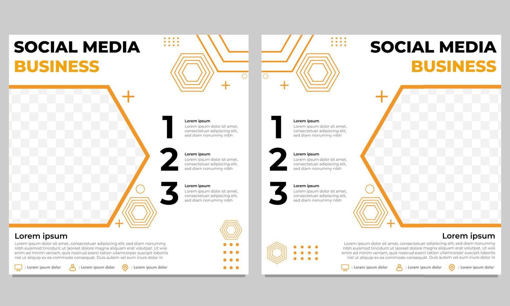 yellow social media business template collection vector