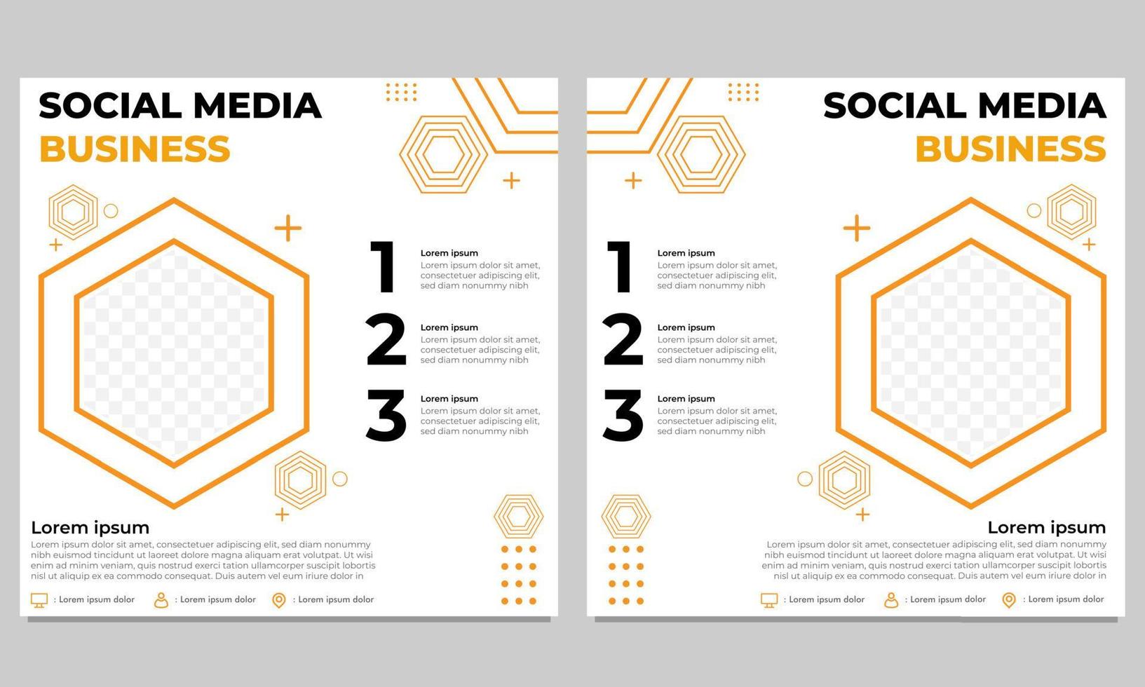 yellow business social media post template vector