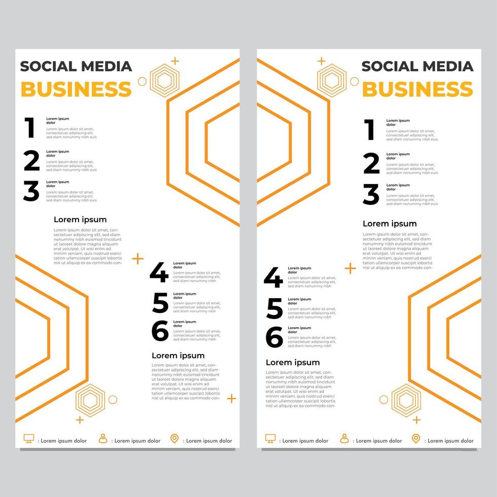 yellow business social media post template collection vector