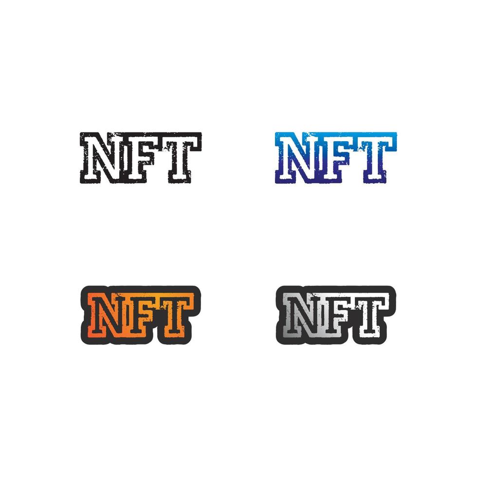 NFT letter and font technology  line icon set Crypto Icon or Logo Business Symbol vector illustration