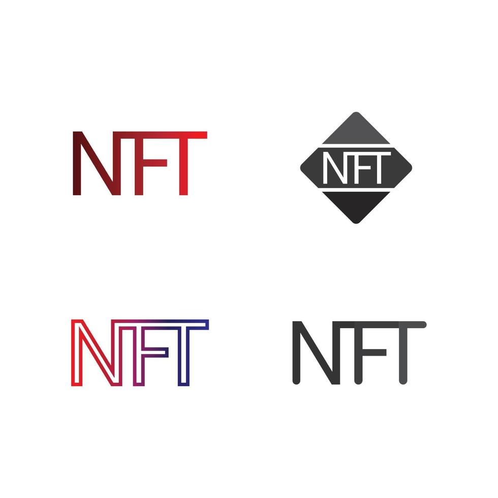 NFT letter and font technology  line icon set Crypto Icon or Logo Business Symbol vector illustration