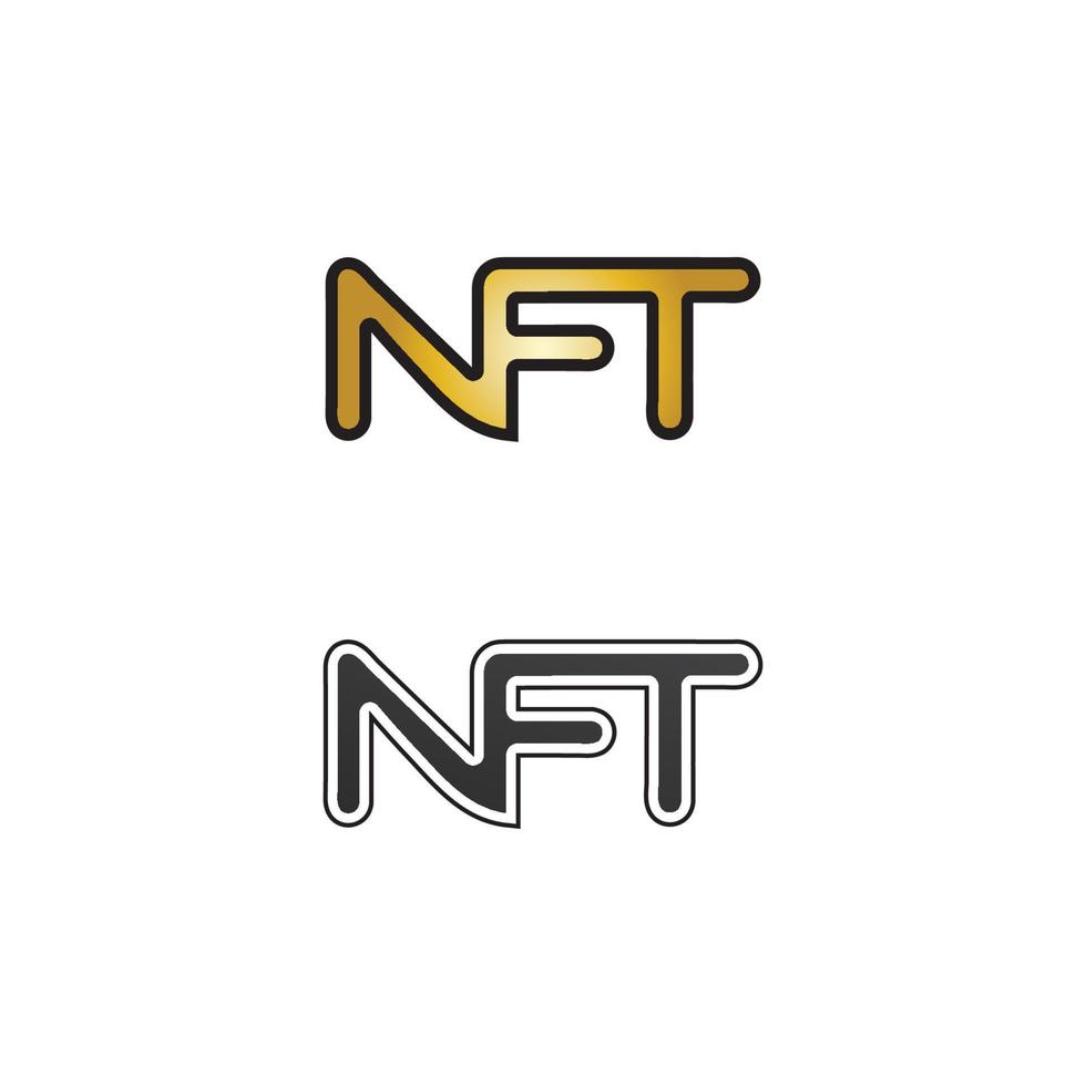 NFT letter and font technology  line icon set Crypto Icon or Logo Business Symbol vector illustration