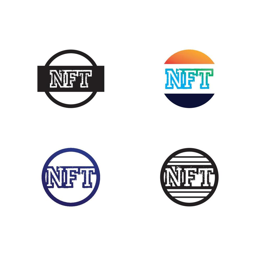 NFT letter and font technology  line icon set Crypto Icon or Logo Business Symbol vector illustration