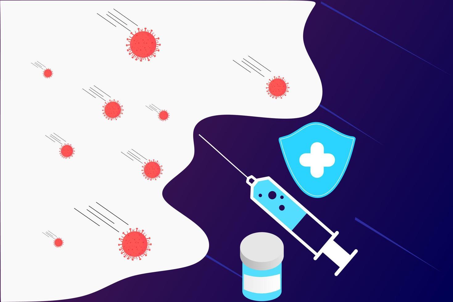 Landing page of vaccination website. Immunization campaign. Health care and protection. Isometric medical treatment. Flat vector illustration for for medical web icons, UI, mobile application, posters