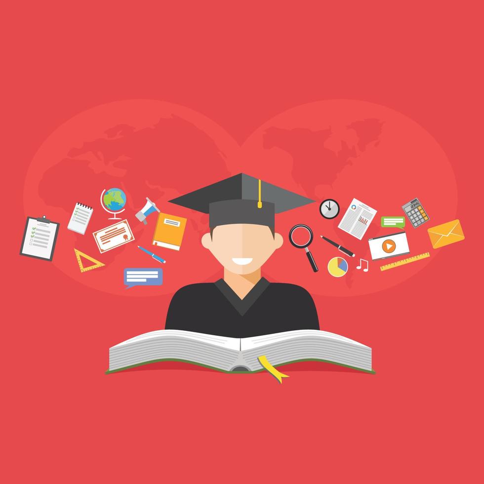 Education concept. E-learning vector