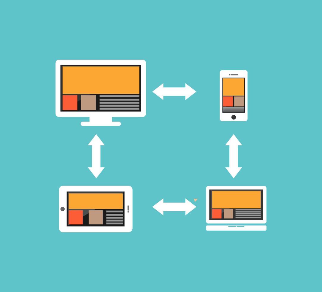 conexión del dispositivo. transferencia de datos. vector