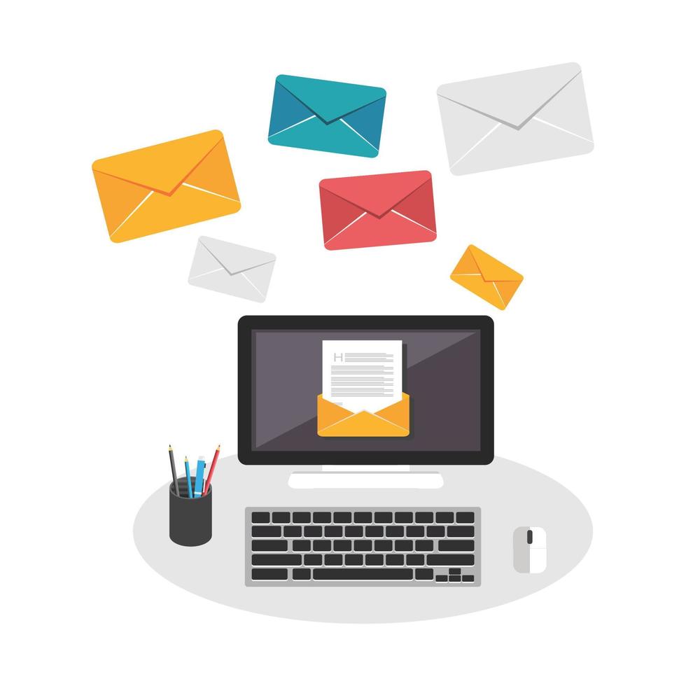 Email marketing, Email concept. vector