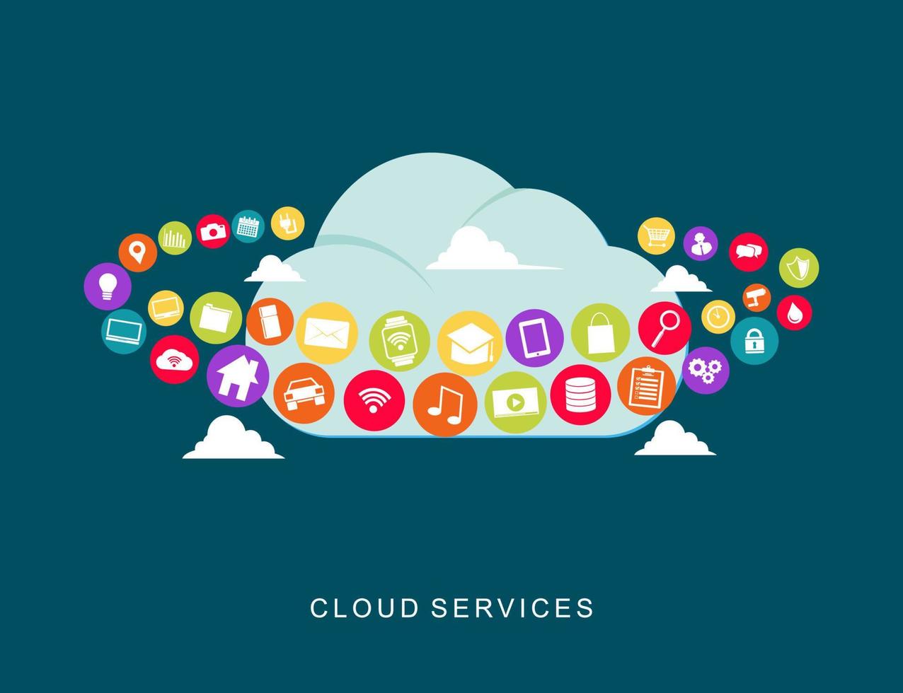Cloud services technology. vector