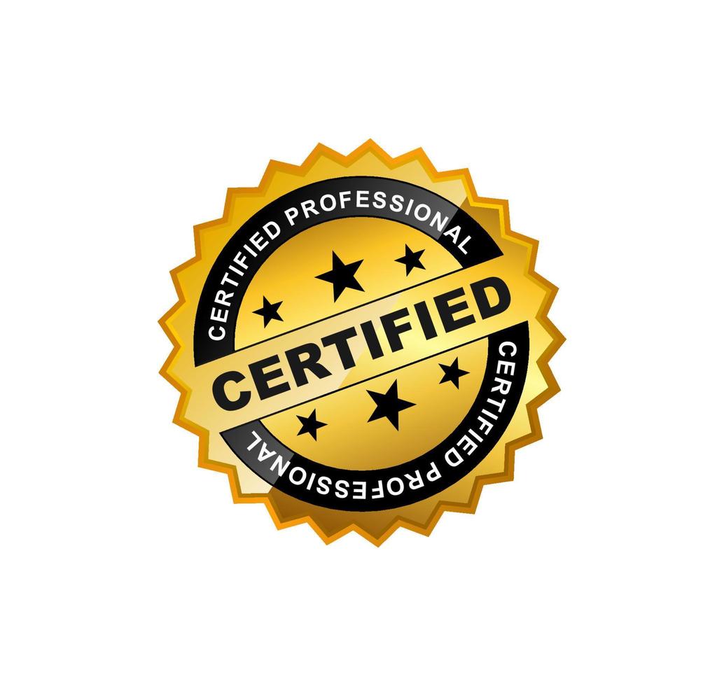 Gold Certified Sticker or Emblem. vector