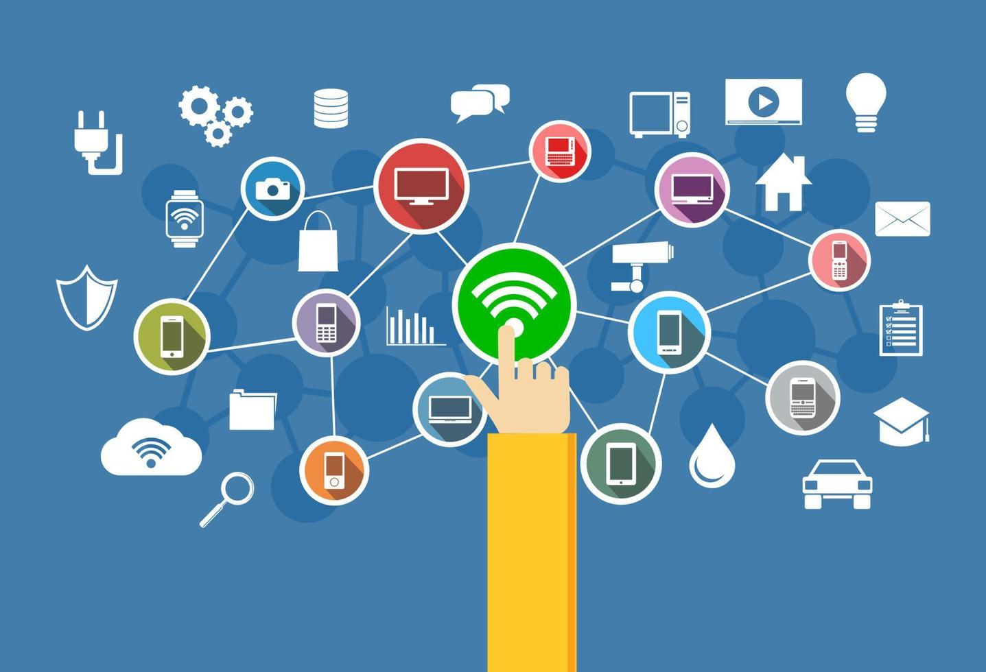 Wireless connection. IoT. Information Technology concept. vector