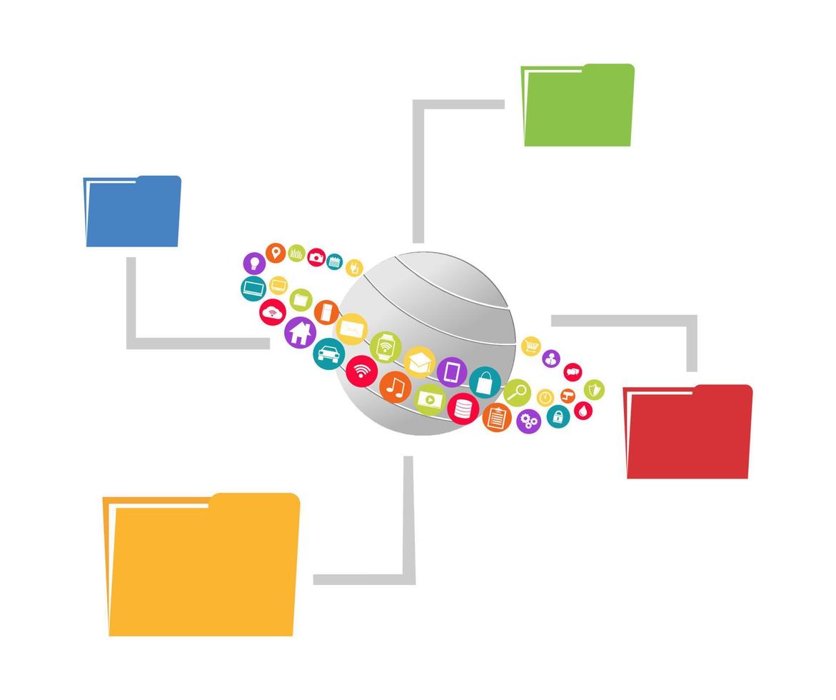 Cloud service. File sharing. FTP concept vector