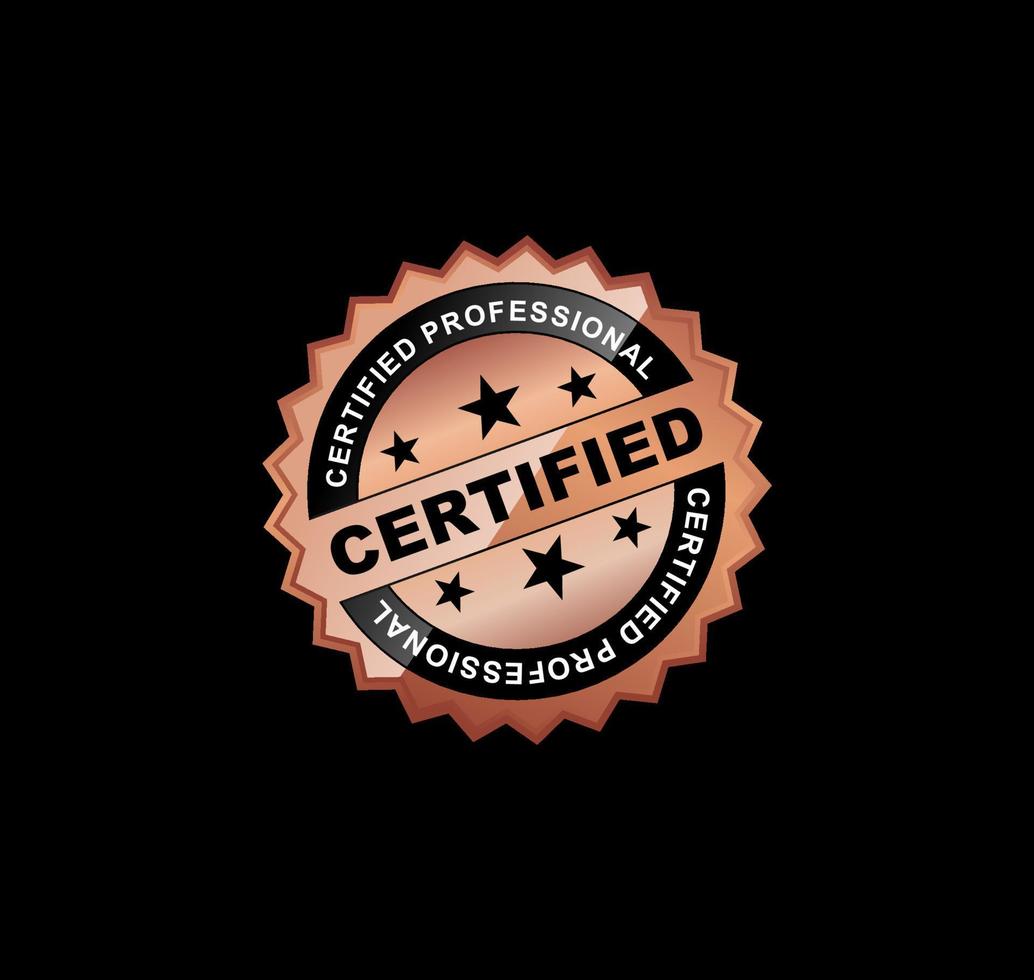 etiqueta o emblema certificado de bronce. vector