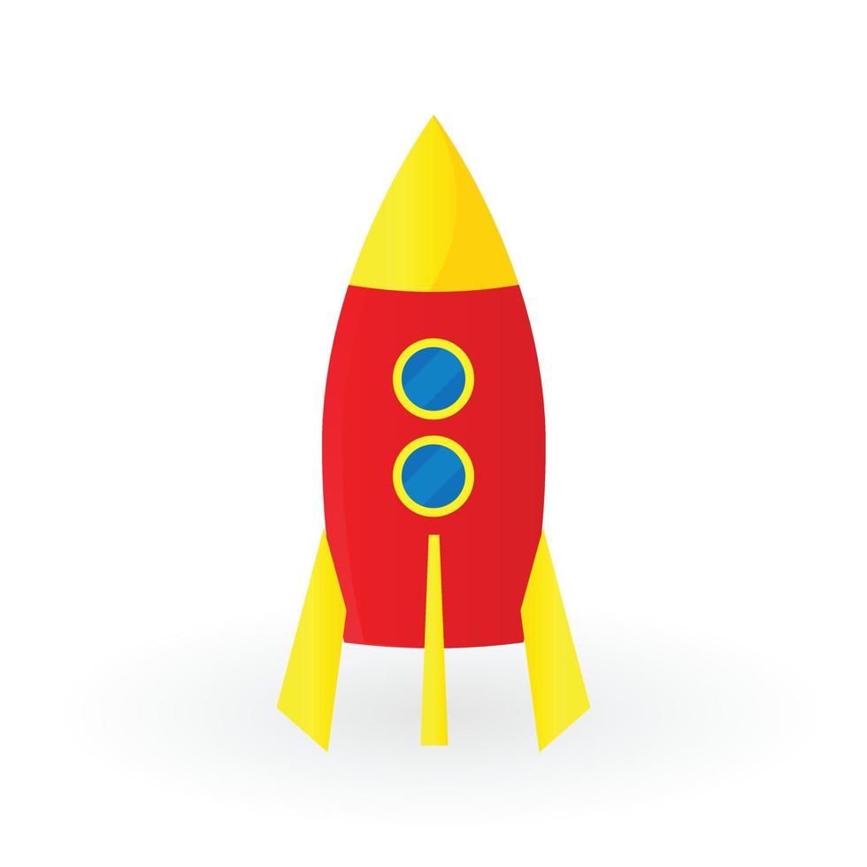 Rocket toy cartoon 2D ilustration vector