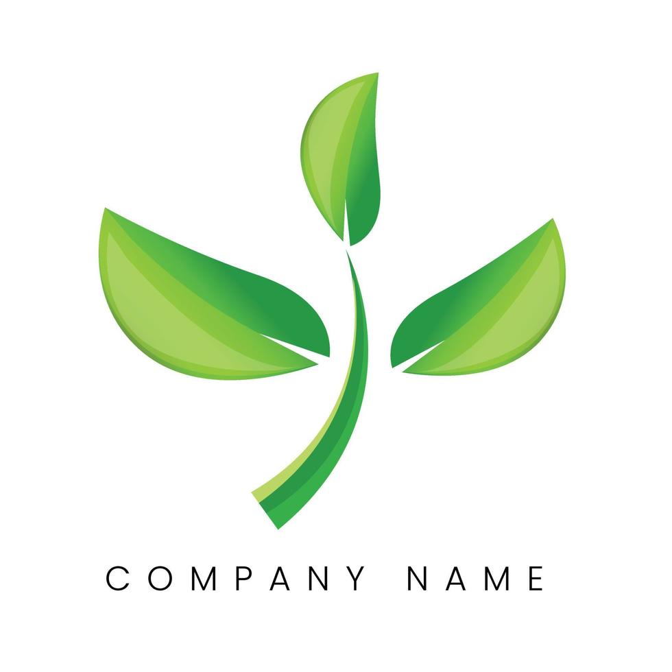 Ecology simple and modern design emblem or logo vector