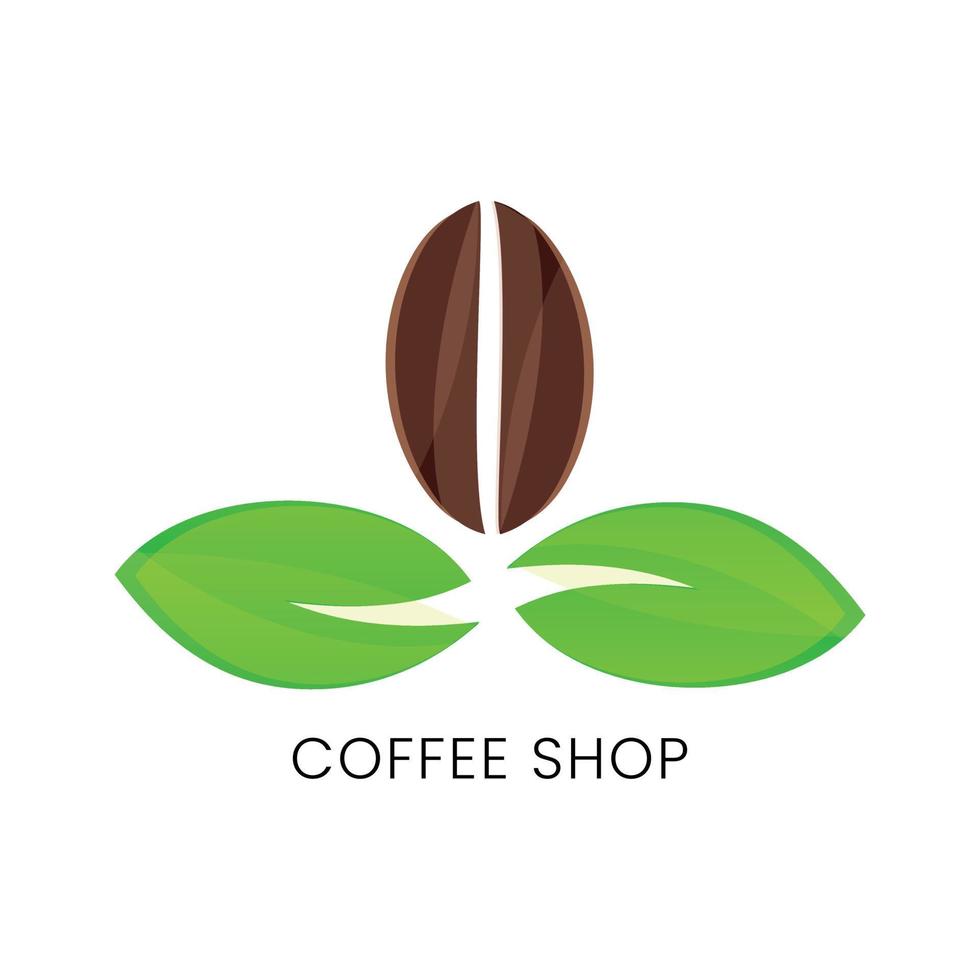 Coffee bean shop logo icon vector