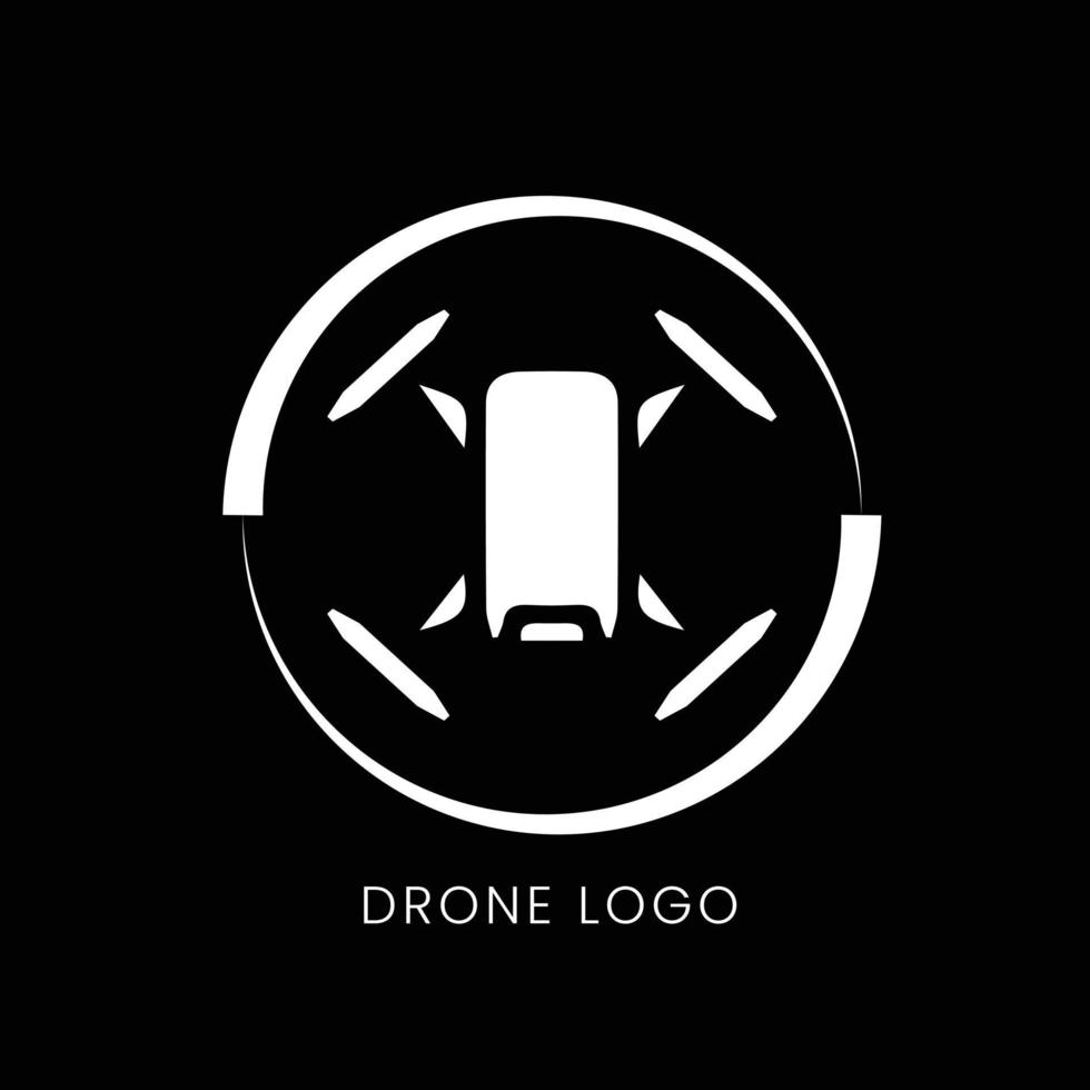 logotipo de diseño simple de círculo de drones vector