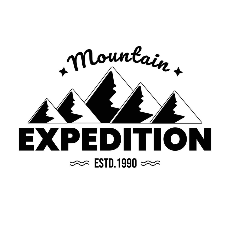 expedición de montaña o logotipo de diseño de concepto de aventura al aire libre vector