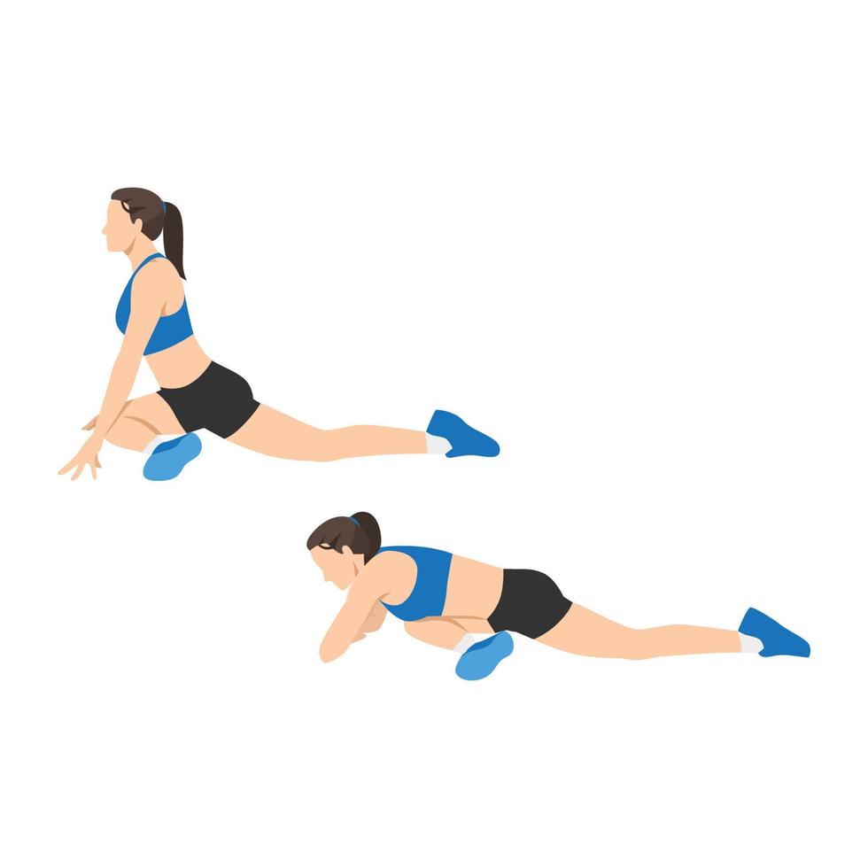 Woman doing Overhead triceps stretch exercise. Flat vector