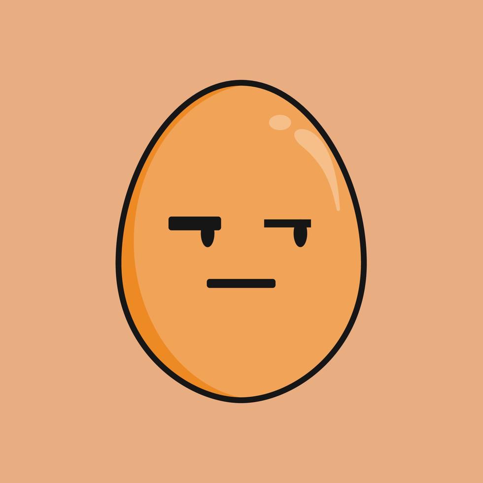 lindo huevo con personaje de dibujos animados de expresión vector