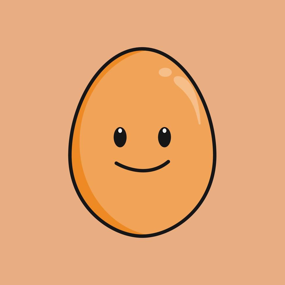 Cute egg with expression cartoon character vector