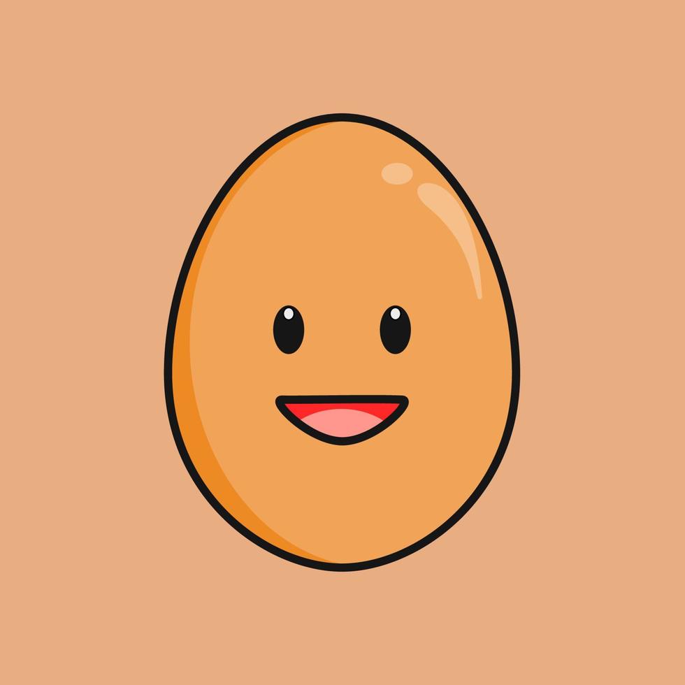 Cute egg with expression cartoon character vector