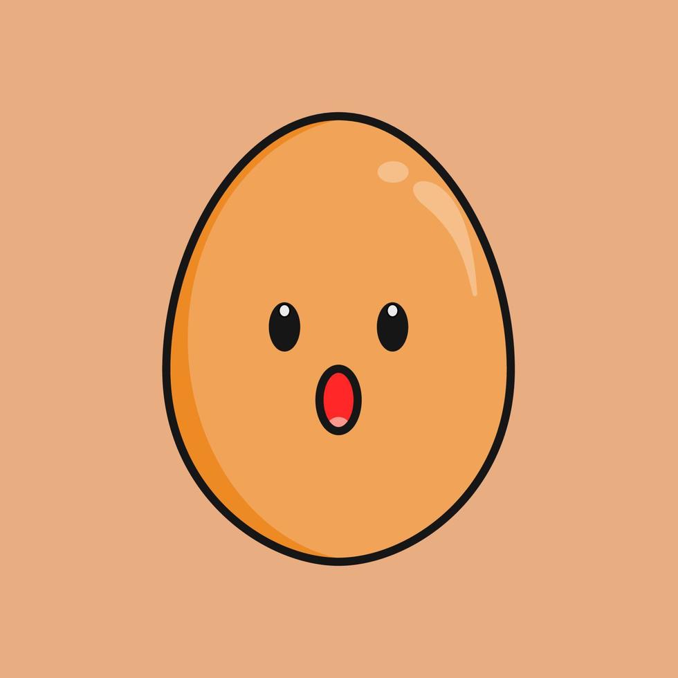 Cute egg with expression cartoon character vector