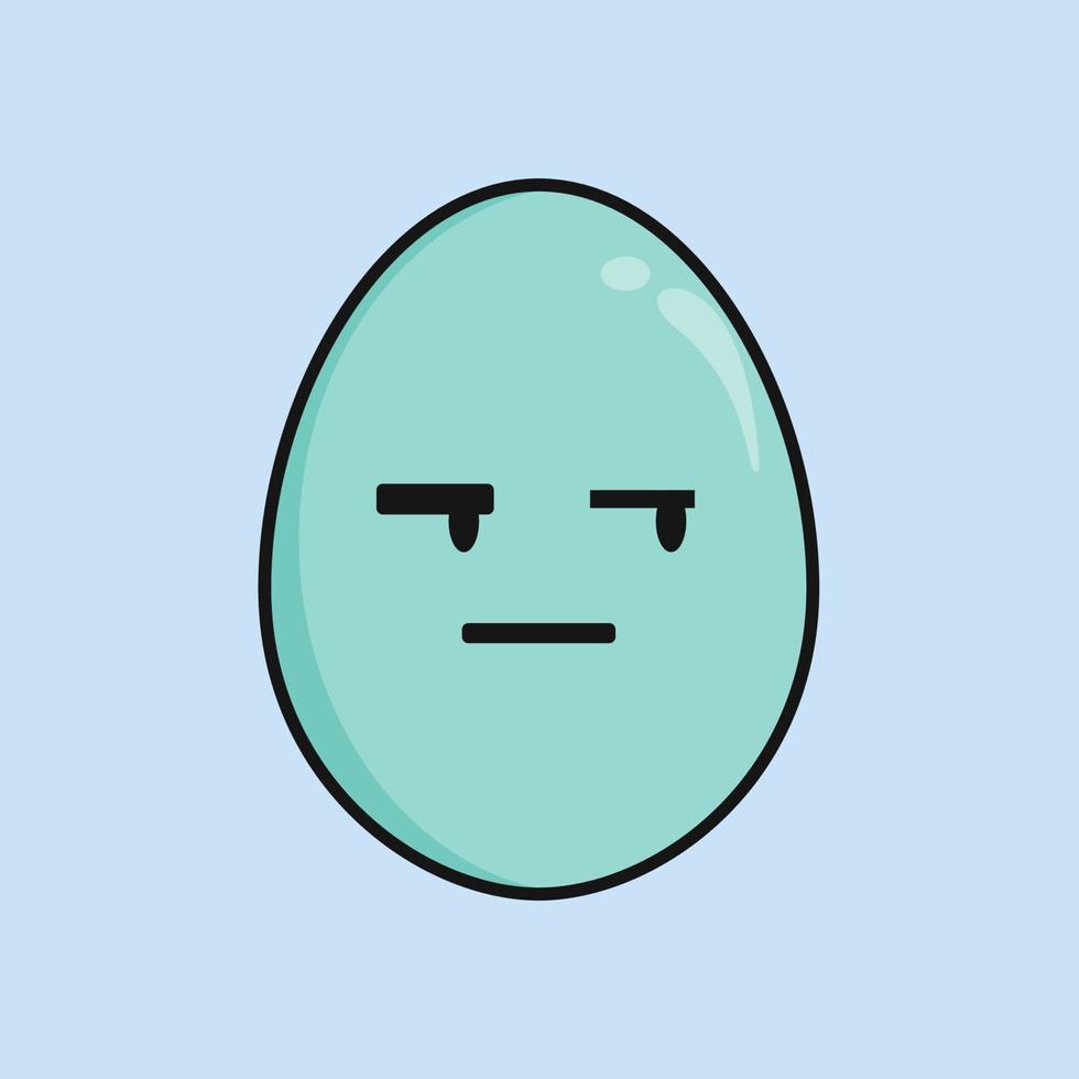 Cute duck egg with expression cartoon character vector