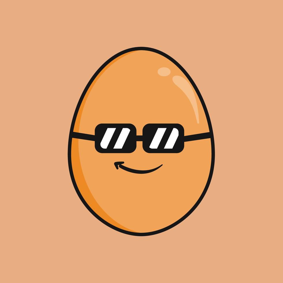 Cute egg with expression cartoon character vector