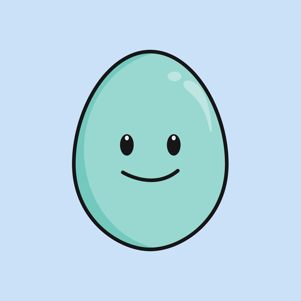 Cute duck egg with expression cartoon character vector