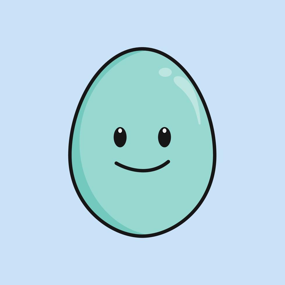 Cute duck egg with expression cartoon character vector