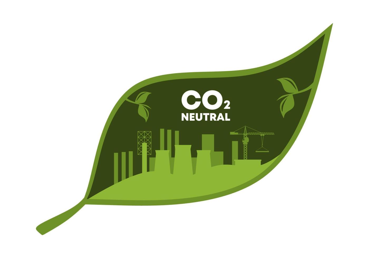 Zero emission for industry, eco, medical, pollution, automobile. vector