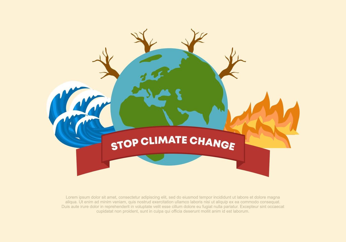 Climate change and saving the planet poster background. vector