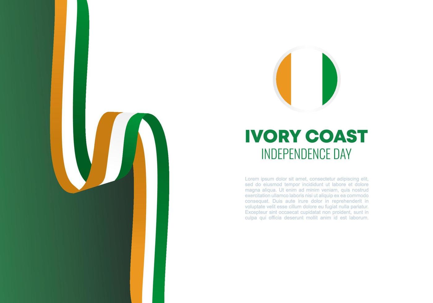 Ivory Coast Independence day background on August 7 and 8 vector