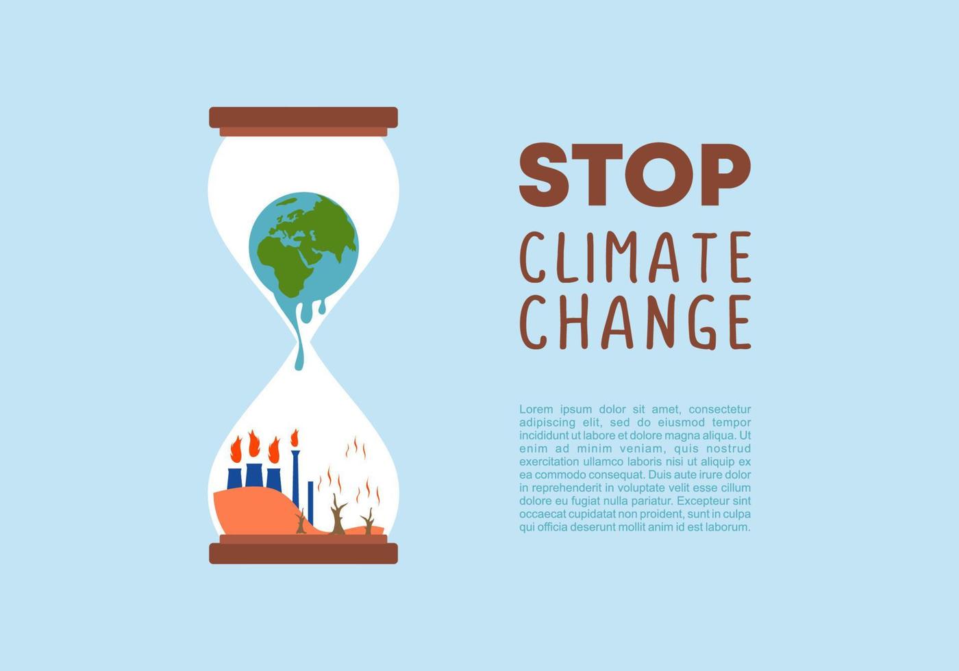 el cambio climático y salvar el fondo del cartel del planeta. vector