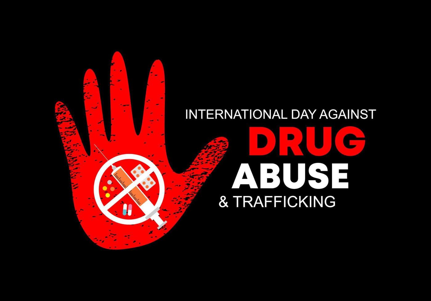 Background poster or banner for International Day against Drug Abuse vector