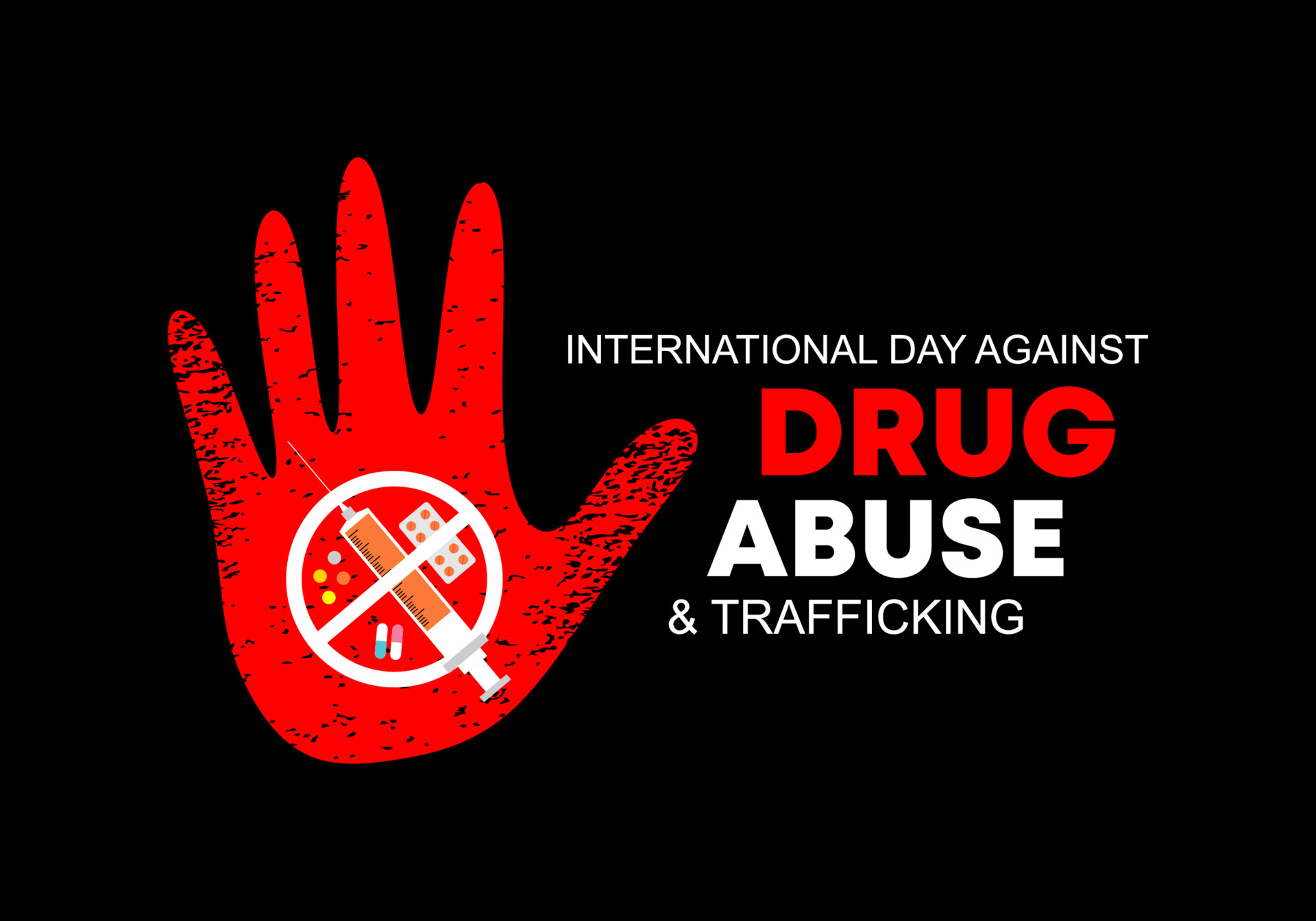 Background poster or banner for International Day against Drug Abuse